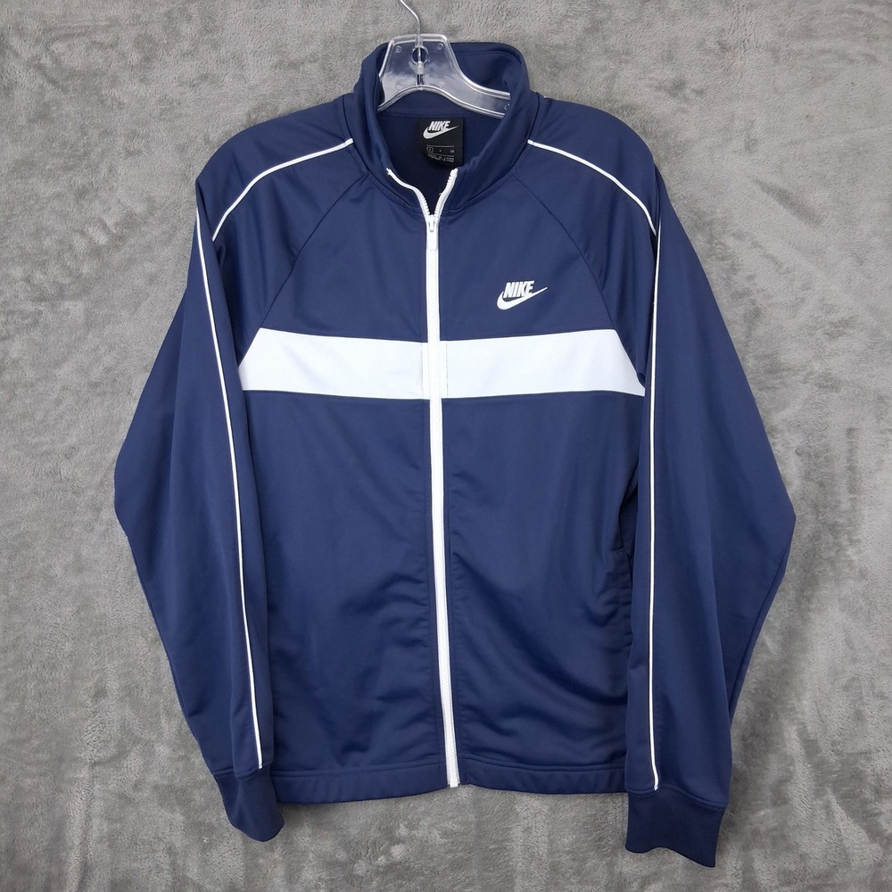 Nike Sportswear Track Jacket Mens Small Navy Blue White Full Zip BV3009-410